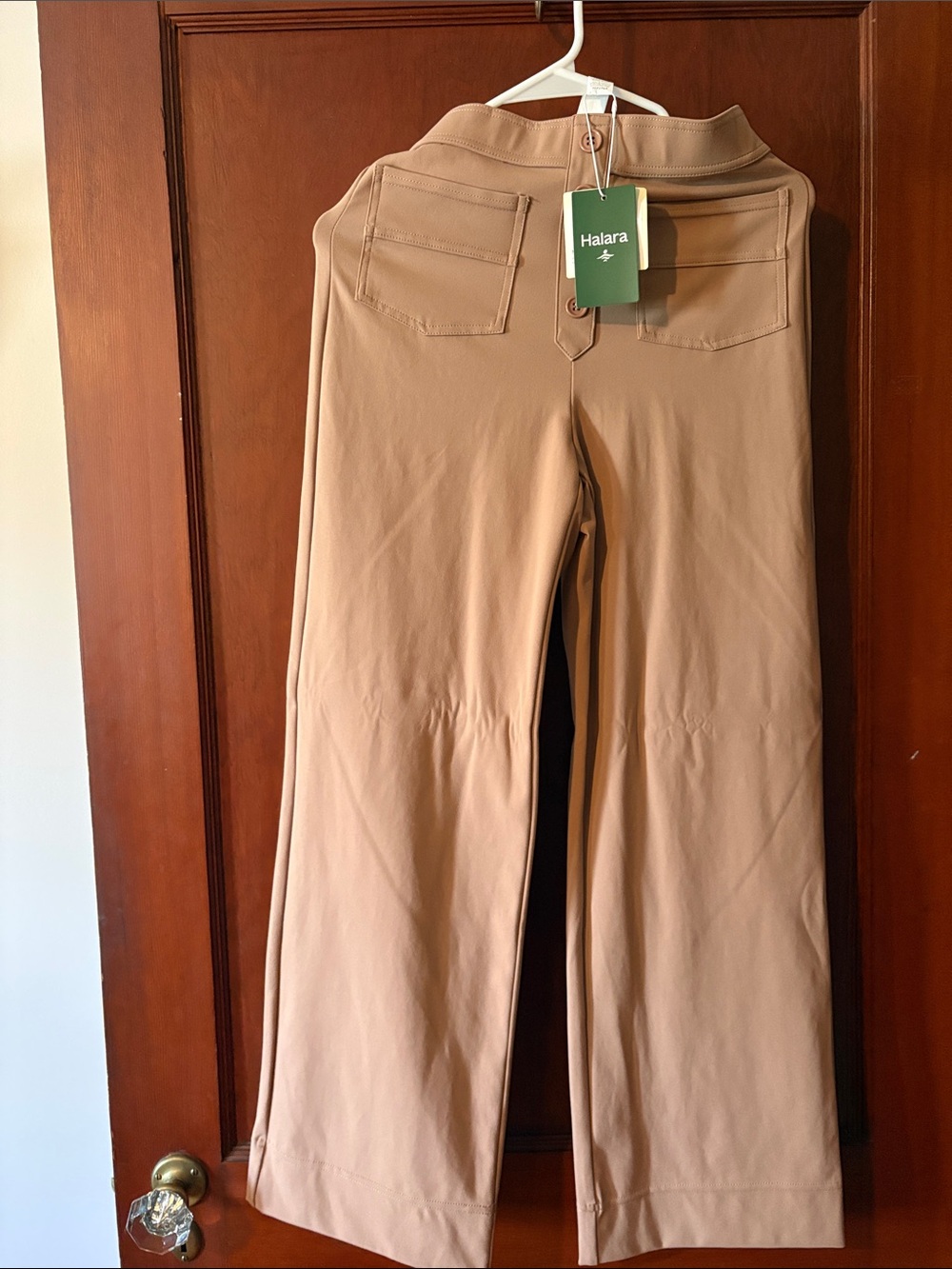 HALARA Wide Leg Ponte Pants in Tan